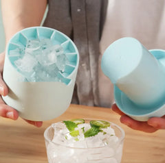 Portable 2-in-1 Ice Bucket and Cube Maker