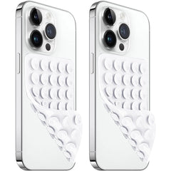 AZXYI 2 Pack Silicone Suction Cup Phone Case Mount Double Sided Non Slip Phone Accessories for Cellphone Hands-Free Strong Grip Silicon Phone Holder for Selfies and Videos (White)