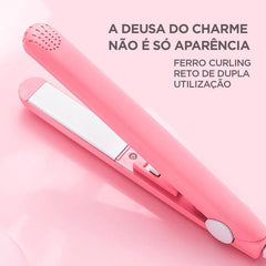 Mini Ceramic Hair Curler & Straightener