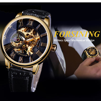 Forsining Men’s Vintage Hollow Mechanical Watch