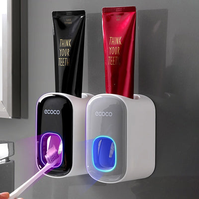 Automatic Toothpaste Dispenser and Toothbrush Holder
