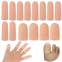 14 Pcs Silicone Finger Protectors Gel Finger Cots Finger Guard for Trigger Finger Finger Arthritis Finger Cracking Blisters Eczema and Other Finger Pain Relief